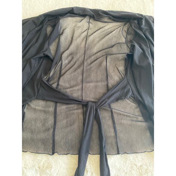 PETE Lightweight Sheer Witchy Whimsigoth Tie Wrap Drape Cardigan Womens Sz Lrg - Picture 7 of 9